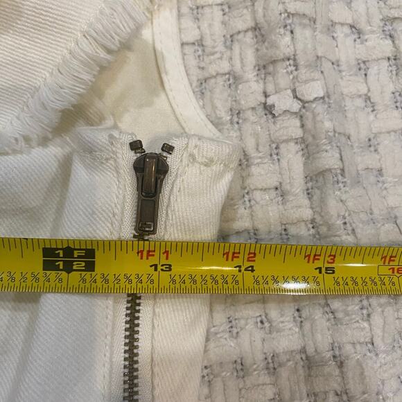 Future Collective Jenny K. Lopez Cream Denim One Shoulder Dress Size 00 - Picture 6 of 7